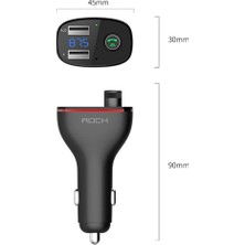 Rock Rock B300 Wiress Bluetooth Araç Şarj Cihazı - Siyah (Yurt Dışından)