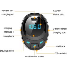 Puluz BT09 Araç Dijital Ekran Çift USB Şarj Cihazı - Siyah (Yurt Dışından)