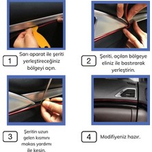 Sadıçlar Outlet BUFFER® Mavi Araba Oto Trim Dekorasyon Şeridi Kauçuk Elastik Kolay Kurulum 5 metre Şerit Bant