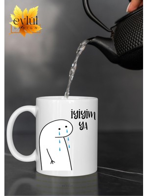 Eylül Design Iyiyim Ya Yazılı Eğlenceli Özel Tasarım Baskılı Kupa Bardak Hediye Bardak