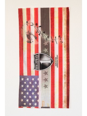 Lila Rosa Etnik Desenli Bandana Boyunluk