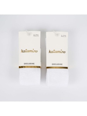 Katamino Lacoste Bebek Külotlu Çorap K30066 Beyaz