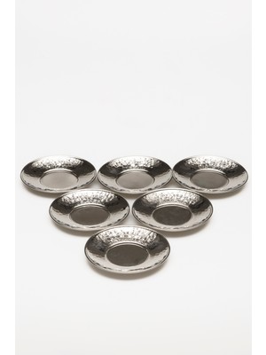 Dmt Copper Home Gaziantep Bakır El Dövmesi Çay Tabağı Takımı&çay Tabak 6 Kişilik 12 Parça(6 Bardak Hediyeli)