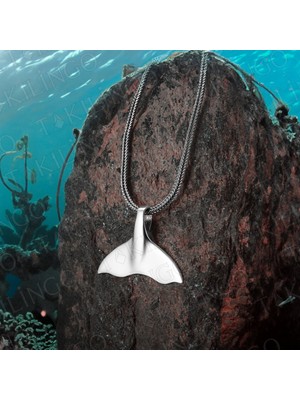 Takılingo 925 Ayar Gümüş Balık Sırtı Motifli Zarif Erkek Kolye