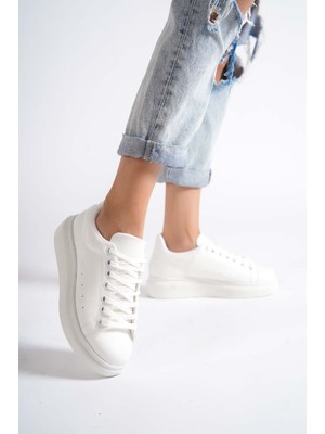 Mubiano MBMKQ200-BB Kadın Kalın Taban Beyaz/beyaz Sneaker & Spor Ayakkabı