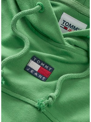 Tommy Jeans Kapüşon Yaka Baskılı Yeşil Kadın Sweatshırt DW0DW16135