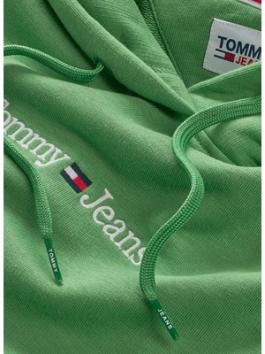 Tommy Jeans Kapüşon Yaka Baskılı Yeşil Kadın Sweatshırt DW0DW15649