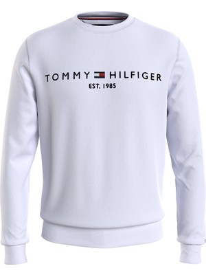 Tommy Hilfiger Bisiklet Yaka Beyaz Erkek Sweatshırt MW0MW11596YBR