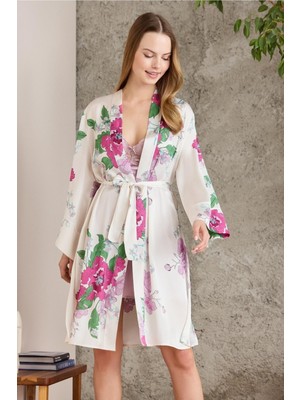 Pierre Cardin Saten Emprime Gecelik & Sabahlık Takım - 2415