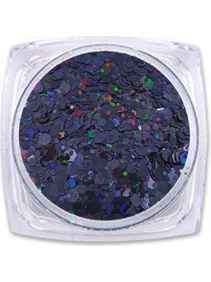 Hb Tasarım Epoksi Süsleme Glitter Altıgen Siyah Renkli Pul 5gr