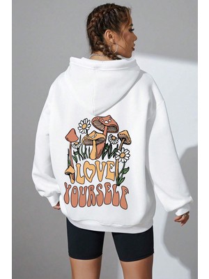Only Trendwear  Oversize Love Yourself Baskılı Sweatshirt