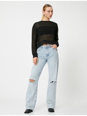 Koton Ajurlu Sweatshirt Bisiklet Yaka