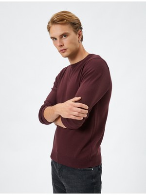 Koton Basic Triko Kazak Bisiklet Yaka Dar Kesim Uzun Kollu