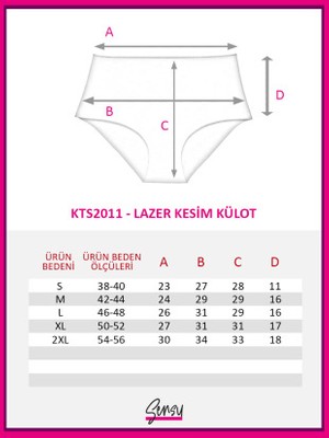 Sensu Kadın Yüksek Bel Lazer Kesim Külot 3 Lü KTS2011