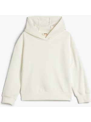 Koton Basic Kapşonlu Sweatshirt Uzun Kollu Pamuk Karışımlı