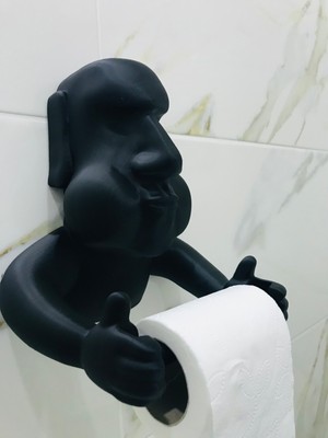 IK3D Moai Tasarım Tuvalet Kağıtlığı Tutucu / Large