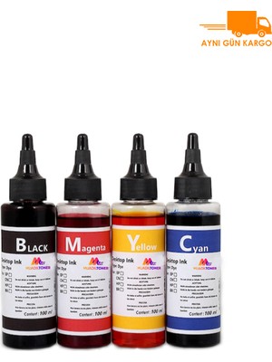 HP Colorful Toner Hp Deskjet - 3545 - 4515 – 4645 100 ml Yazıcı Muadil Kartuş Mürekkep Dolum Seti
