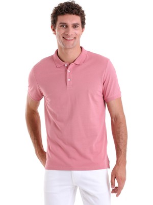 Hatemoğlu Gül Kurusu Comfort Fit Düz 100% Pamuk Polo Yaka Tişört