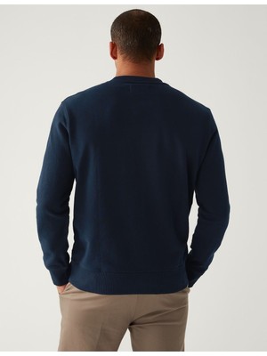 Marks & Spencer Saf Pamuklu Yuvarlak Yaka Sweatshirt