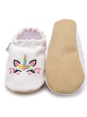 First Step Pamuk Astarlı Kaydırmaz Taban Patik Beyaz Renkli Nefes Alabilir Kumaş Özellikli