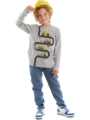 Denokids İş Makineleri Erkek Çocuk T-shirt Pantolon Takım