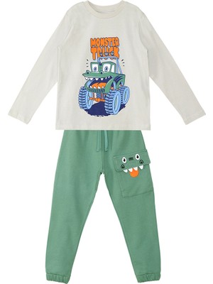 Denokids Canavar Kamyon Erkek Çocuk T-Shirt Pantolon Takım