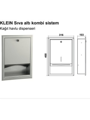 Hafele Klein Kağıt Havluluk Dispanseri Sıva Altı