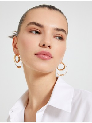 Koton Halka Küpe Iki Sıralı Boncuk Detaylı