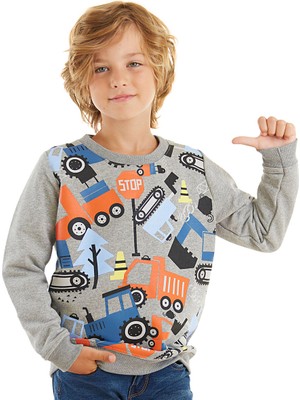 Denokids Sevimli Arabalar Erkek Çocuk Sweatshirt