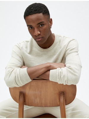 Koton Basic Triko Kazak Bisiklet Yaka Dar Kesim Uzun Kollu