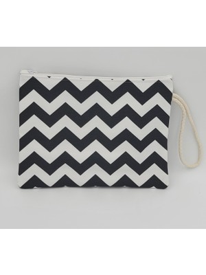 SÜSSLÜDÜŞLER Zigzag Desen Tasarım Portföy Clutch Çanta Tablet Çantası