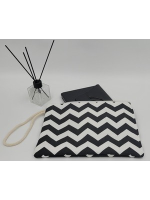 SÜSSLÜDÜŞLER Zigzag Desen Tasarım Portföy Clutch Çanta Tablet Çantası