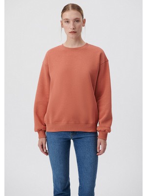 Mavi Bisiklet Yaka Turuncu Basic Sweatshirt