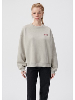 Mavi Logo Baskılı Gri Sweatshirt  1611600-70112