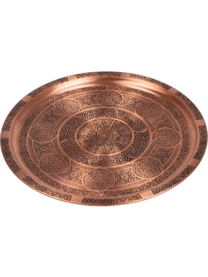 Dmt Copper Home 34CM Gaziantep Bakır Osmanlı Ağır El Işlemeli Tepsi Kına Tepsisi 34 cm Ağırlık : 0,600 gr