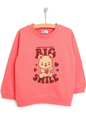 Hello Baby Hellobaby Basic Kalpli Ayıcık Desenli Sweatshirt Kız Bebek