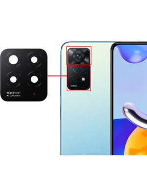 Fodos Xiaomi Redmi Note 11 Pro 4G Kamera Lensi Cam - Kamera Camı - Yapışkanlı Küçük 2201116TG Uyumlu