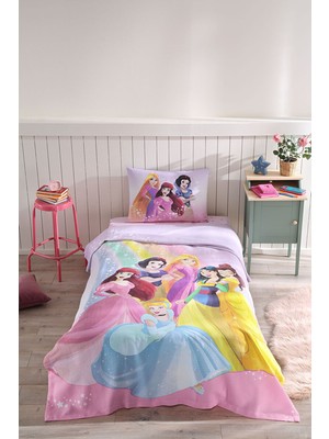 Özdilek Princess Rainbow Tek Kişilik Disney Lisanslı Lastikli Fitted Çarşaf Çocuk Pike Takımı