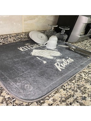 Aymira Home Aymirahome Bulaşık Kurutma Matı Kurulama Kurutma Örtüsü Tezgah Üstü Bulaşıklık 40X50CM Yıkanabilir MAT04