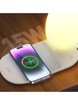 Acl 2 Si 1 Arada LED Rgb Masa Lambası Hızlı Kablosuz Şarj Istasyonu Telefon Şarjlı Masa Lambası