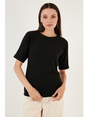 Lela Esnek Regular Fit Bisiklet Yaka Bluz Kadın Bluz 5865345