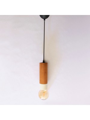 İhtiyaç Al Ahşap Sarkıt Lamba Sarkıt Avize Gürgen Ahşap E27