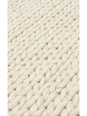 Eko Halı Jade Basketweave Cream Natural Kazak Örgü Desenli El Dokuma Örgü Halı