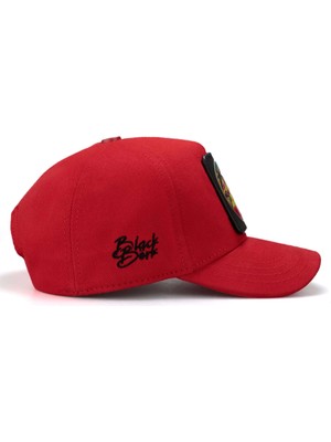 Black Börk V1 Kids Baseball Panda - 3 Kod Logolu Unisex Kırmızı Çocuk Şapka (Cap)