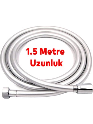 Linex 360 Derece Renkli Pvc Kıvrılır Esnek Kopmaz Fiskiye Duş Hortum Banyo Hortumu 1.5 Metre