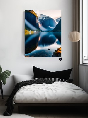 Postermanya Fiyortta Kuzey Taşları Iskandinav Tarzı Kanvas Tablo