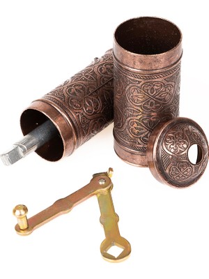 Dmt Gaziantep Otantik Kahve-Baharat Çekme Değirmeni YÜK:22CM Eni:4,5cm  AĞIRLIK:475GR Bakır Renk