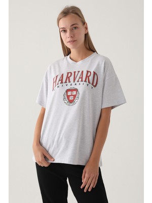 Harvard Kar Melanj Kadın T-Shirt