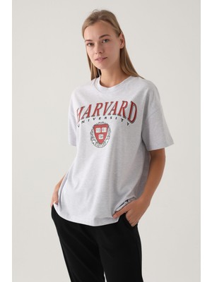 Harvard Kar Melanj Kadın T-Shirt