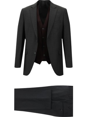 Kiğılı 7 Drop Slim Fit Dar Kesim Kombinli Yelekli Takım Elbise